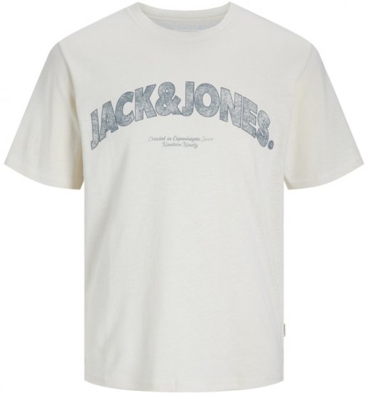 Jack & Jones Almeria Bold Branding T-Shirt Antique White - Koszulki - T-shirty meskie Duże Rozmiary - 2XL-14XL