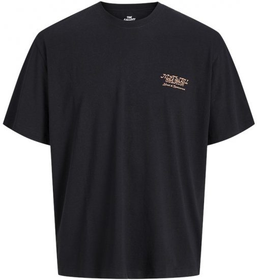 Jack & Jones Botaniq Crew Neck T-Shirt Black - Koszulki - T-shirty meskie Duże Rozmiary - 2XL-14XL