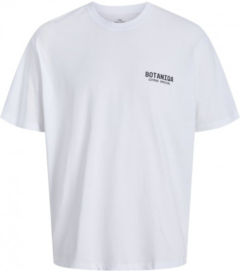 Jack & Jones Botaniq Crew Neck T-Shirt Bright White - Koszulki - T-shirty meskie Duże Rozmiary - 2XL-14XL