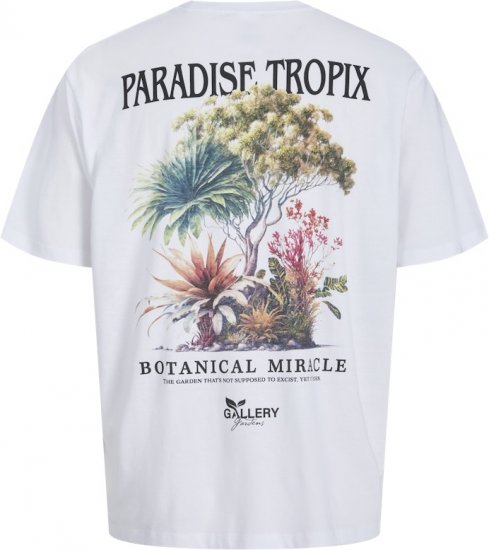 Jack & Jones Botaniq Crew Neck T-Shirt Bright White - Koszulki - T-shirty meskie Duże Rozmiary - 2XL-14XL