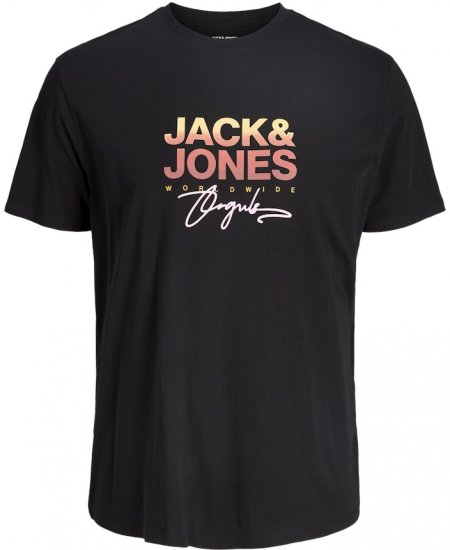 Jack & Jones Canggu Crew Neck T-Shirt Black - Koszulki - T-shirty meskie Duże Rozmiary - 2XL-14XL