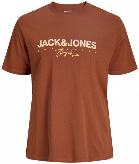 Jack & Jones Canggu Crew Neck T-Shirt Brown - Koszulki - T-shirty meskie Duże Rozmiary - 2XL-14XL