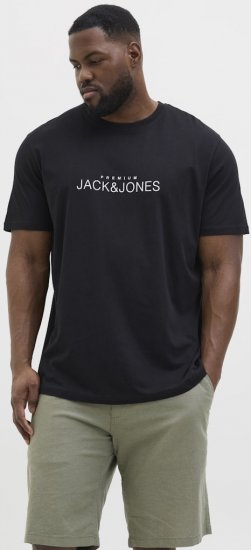 Jack & Jones Lavance Crew Neck T-Shirt Black Beauty - Koszulki - T-shirty meskie Duże Rozmiary - 2XL-14XL