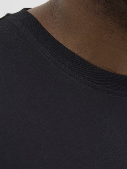 Jack & Jones Lavance Crew Neck T-Shirt Black Beauty - Koszulki - T-shirty meskie Duże Rozmiary - 2XL-14XL