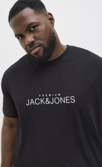 Jack & Jones Lavance Crew Neck T-Shirt Black Beauty - Koszulki - T-shirty meskie Duże Rozmiary - 2XL-14XL