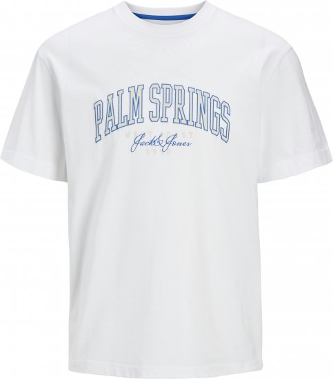 Jack & Jones Detroit Crew Neck T-Shirt White - Koszulki - T-shirty meskie Duże Rozmiary - 2XL-14XL
