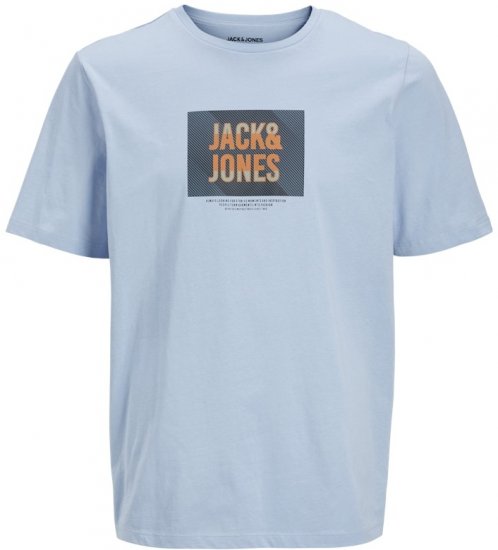 Jack & Jones Hudson Crew Neck T-Shirt Chambray Blue - Koszulki - T-shirty meskie Duże Rozmiary - 2XL-14XL