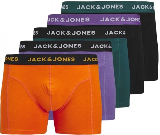 Jack & Jones Ben Solid Trunks 5-Pack Black - Bielizna & stroje kąpielowe - Bielizna & Stroje kąpielowe 2XL-8XL