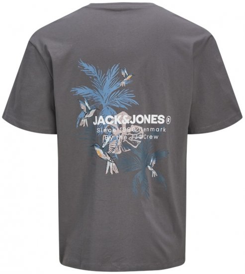 Jack & Jones Hawaii Crew Neck T-Shirt Grey - Koszulki - T-shirty meskie Duże Rozmiary - 2XL-14XL