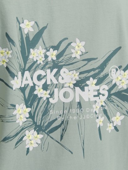 Jack & Jones Hawaii Crew Neck T-Shirt Iceberg Green - Koszulki - T-shirty meskie Duże Rozmiary - 2XL-14XL