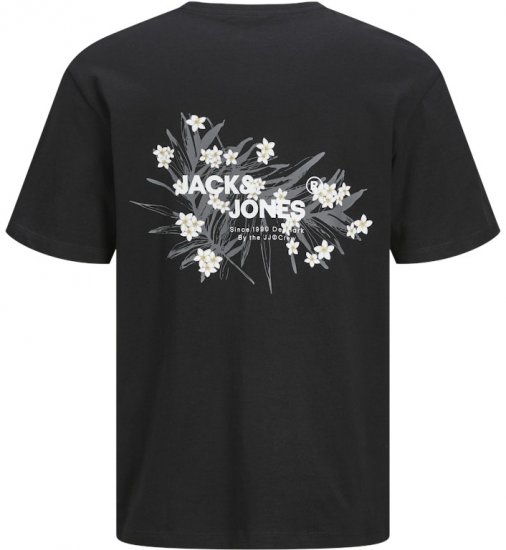 Jack & Jones Hawaii Crew Neck T-Shirt Black - Koszulki - T-shirty meskie Duże Rozmiary - 2XL-14XL