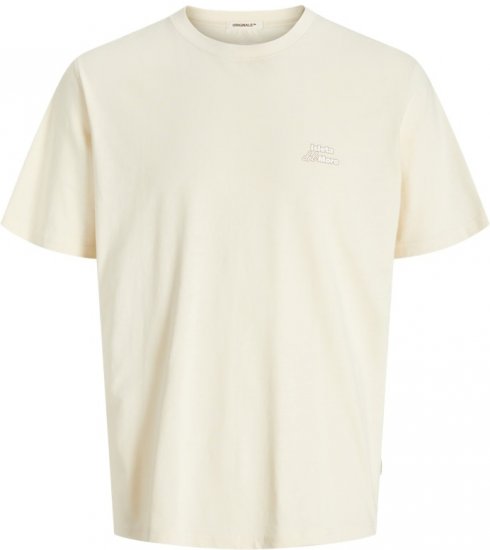 Jack & Jones Almeria Back Print T-Shirt Antique White - Koszulki - T-shirty meskie Duże Rozmiary - 2XL-14XL