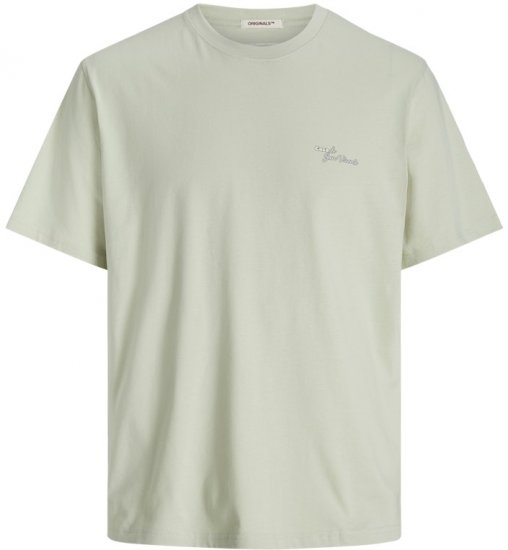 Jack & Jones Almeria Back Print T-Shirt Light Green - Koszulki - T-shirty meskie Duże Rozmiary - 2XL-14XL