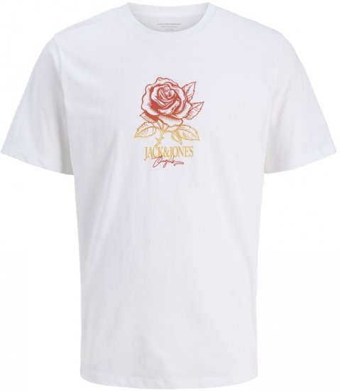Jack & Jones Almeria Crew Neck T-Shirt Bright White - Koszulki - T-shirty meskie Duże Rozmiary - 2XL-14XL