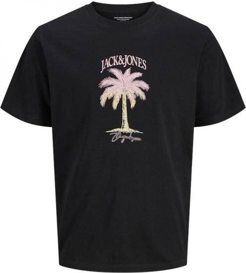 Jack & Jones Almeria Crew Neck T-Shirt Black - Koszulki - T-shirty meskie Duże Rozmiary - 2XL-14XL