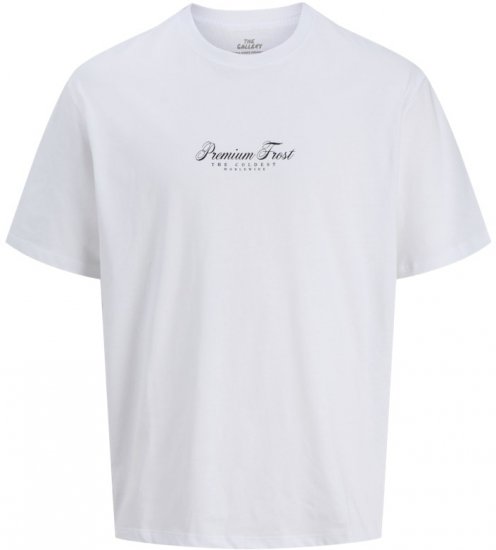 Jack & Jones Marina Crew Neck T-Shirt Bright White/Premium Frost - Koszulki - T-shirty meskie Duże Rozmiary - 2XL-14XL
