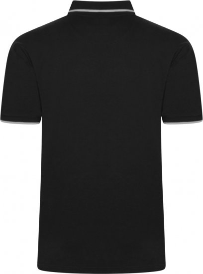 Kam Jeans 5518 Smart Mini Geo-Print Polo Black - Koszulki polo - Koszulki Polo 2XL-8XL