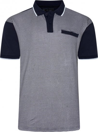 Kam Jeans 5518 Smart Mini Geo-Print Polo Navy - Koszulki polo - Koszulki Polo 2XL-8XL