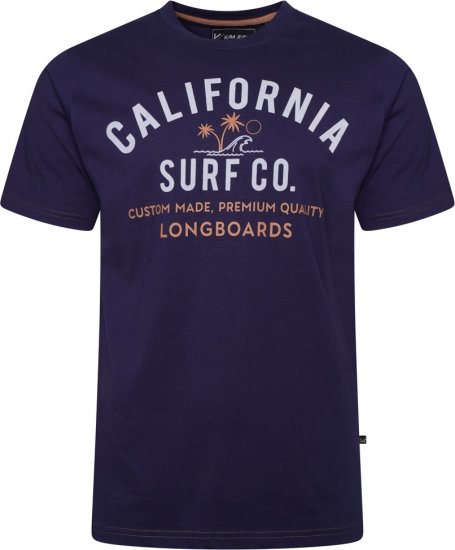 Kam Jeans 5766 California Surf Co T-Shirt Navy Academy - Koszulki - T-shirty meskie Duże Rozmiary - 2XL-14XL