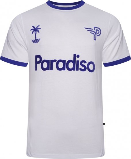 Kam Jeans 5768 Paradiso Print T-Shirt Bright White - Koszulki - T-shirty meskie Duże Rozmiary - 2XL-14XL