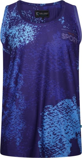 Kam Jeans AP009 Active Performance Printed Mesh Sleeveless T-Shirt Electric Blue - Koszulki - T-shirty meskie Duże Rozmiary - 2XL-14XL