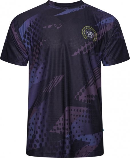 Kam Jeans AP010 Active Performance Printed Mesh T-Shirt Black - Koszulki - T-shirty meskie Duże Rozmiary - 2XL-14XL