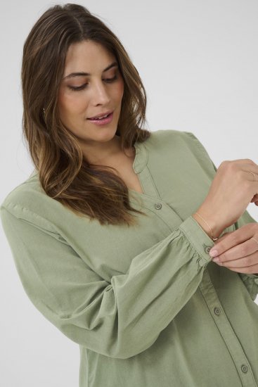 Kaffe Curve Nana Koszula z długim rękawem Zielony - Bluzki & koszule - 