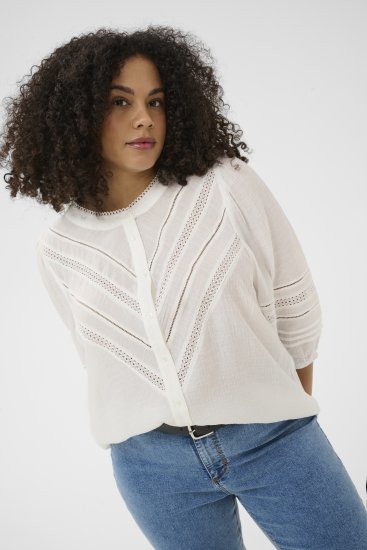 Kaffe Curve Liwa Shirt Chalk - Koszule - 