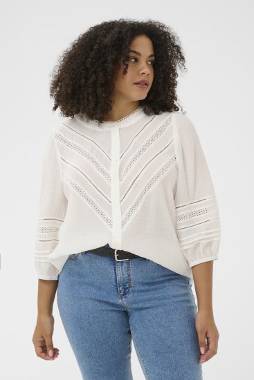 Kaffe Curve Liwa Shirt Chalk - Koszule - 