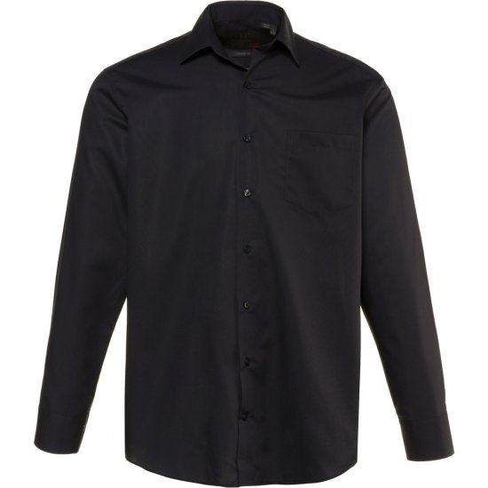 JP1880 Shirt Business Modern Fit Long Sleeve Non-Iron Black TALL - ODZIEŻ MĘSKA MT-6XLT - WYSOKIE-rozmiary