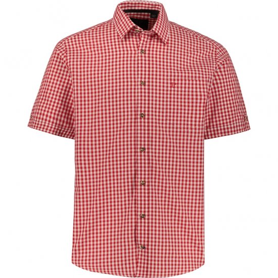 JP1880 Shirt Traditional Checked Short Sleeve Red - Koszule - Koszule 2XL-10XL