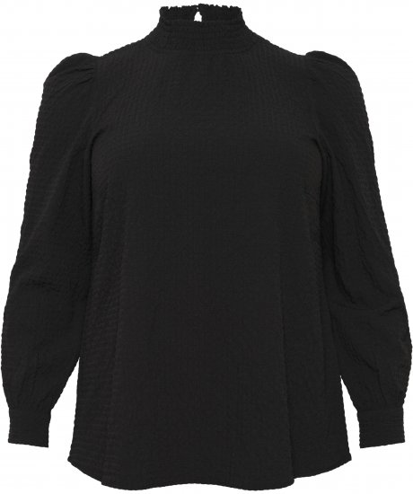 Kaffe Curve Ditta Smock Bluzka Głęboka Czerń - Bluzki & koszule - 