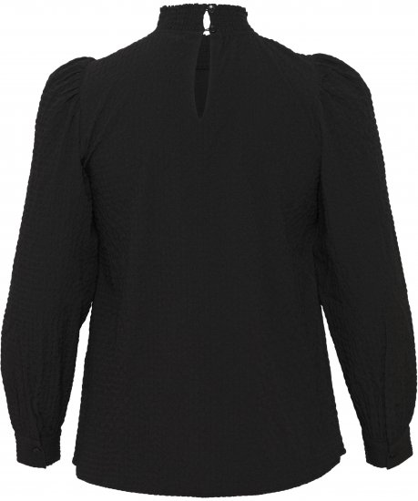 Kaffe Curve Ditta Smock Bluzka Głęboka Czerń - Bluzki & koszule - 