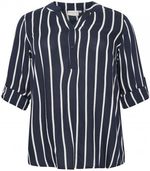 Kaffe Curve Sida Bluzka Midnight/Kredowa W Paski - Bluzki & koszule - 