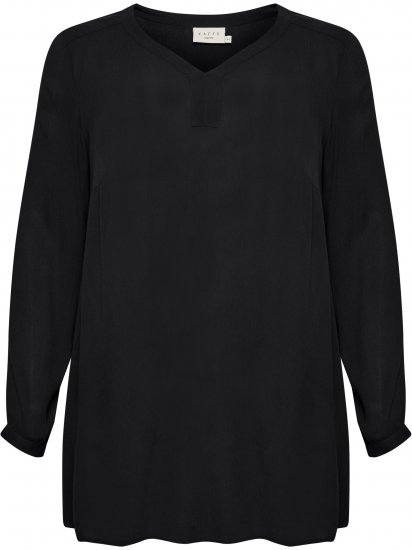 Kaffe Curve Ami Długi rękaw Tunika Głęboka czerń - T-shirty - 