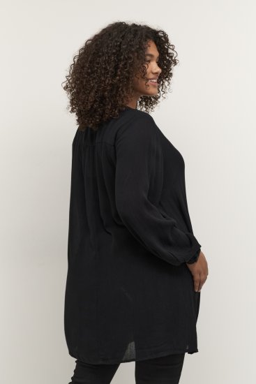 Kaffe Curve Ami Długi rękaw Tunika Głęboka czerń - T-shirty - 