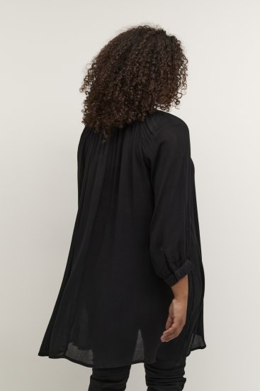 Kaffe Curve Ami Rękaw 3/4 Tunika Głęboka czerń - T-shirty - 