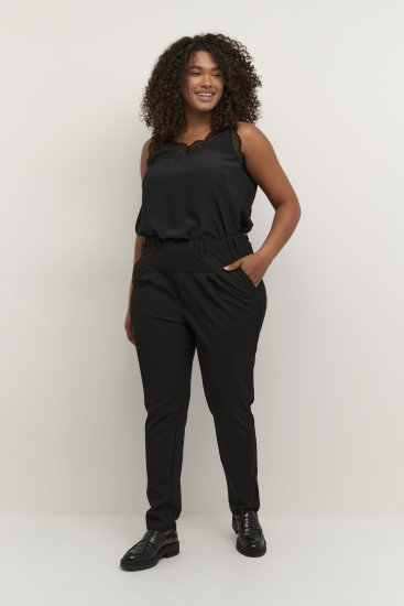 Kaffe Curve Jia Spodnie Głęboka czerń - Jeansy & Spodnie w Dużych Rozmiarach – Plus Size - 