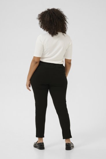 Kaffe Curve Jia Spodnie z paskiem Głęboka czerń - Jeansy & Spodnie w Dużych Rozmiarach – Plus Size - 