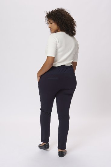 Kaffe Curve Jia Spodnie z paskiem Północny granat - Jeansy & Spodnie w Dużych Rozmiarach – Plus Size - 