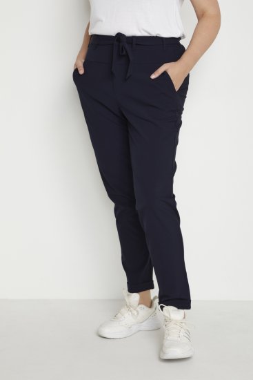 Kaffe Curve Jia Spodnie z paskiem Północny granat - Jeansy & Spodnie w Dużych Rozmiarach – Plus Size - 