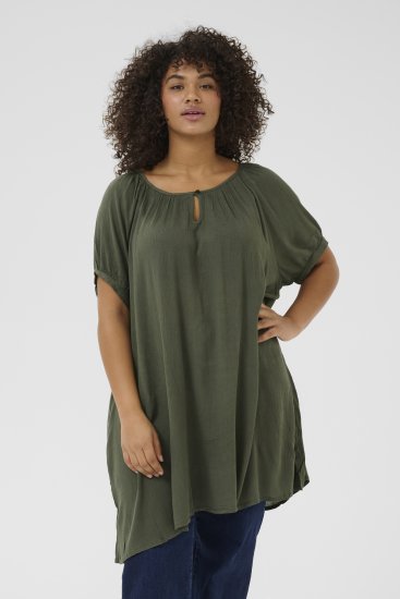 Kaffe Curve Ami Krótki rękaw Tunika Liść winorośli - T-shirty - 