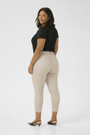 Kaffe Curve Leana Spodnie Chino 7/8 Piórkowy Szary - Jeansy & Spodnie w Dużych Rozmiarach – Plus Size - 