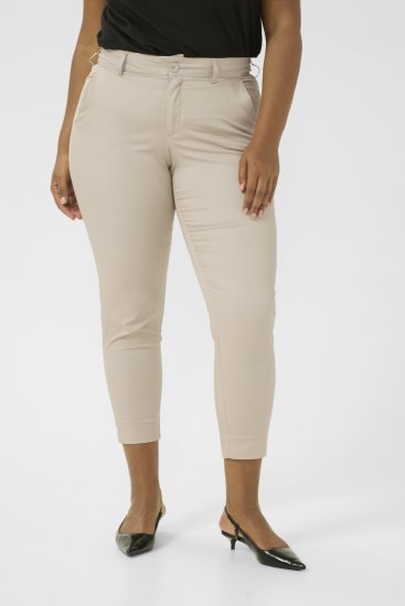 Kaffe Curve Leana Spodnie Chino 7/8 Piórkowy Szary - Jeansy & Spodnie w Dużych Rozmiarach – Plus Size - 