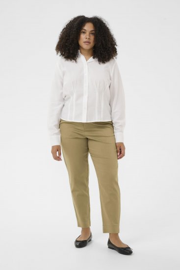 Kaffe Curve Leana Spodnie Chino 7/8 Skamieniały Dąb - Jeansy & Spodnie w Dużych Rozmiarach – Plus Size - 