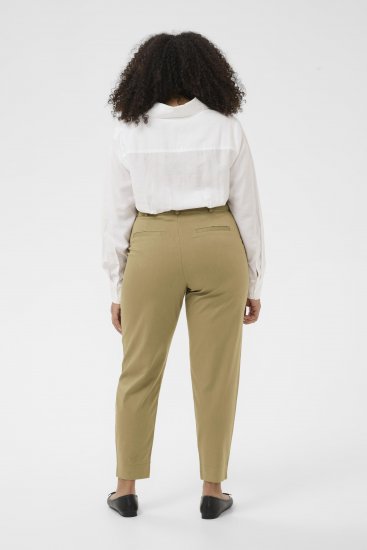 Kaffe Curve Leana Spodnie Chino 7/8 Skamieniały Dąb - Jeansy & Spodnie w Dużych Rozmiarach – Plus Size - 