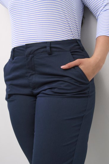 Kaffe Curve Leana Spodnie Chino 7/8 Północny Granat - Jeansy & Spodnie w Dużych Rozmiarach – Plus Size - 