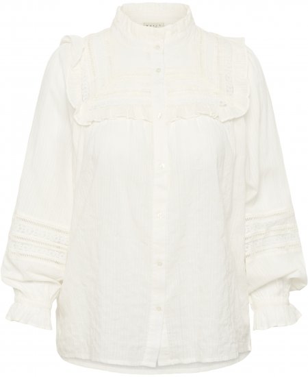 Kaffe Curve Jessa Shirt Long Sleeve White - Koszule - 