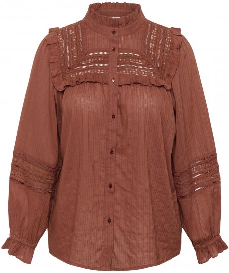 Kaffe Curve Jessa Shirt Henna Brown - Bluzki & koszule - 