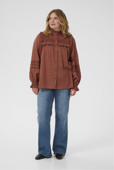 Kaffe Curve Jessa Shirt Henna Brown - Bluzki & koszule - 